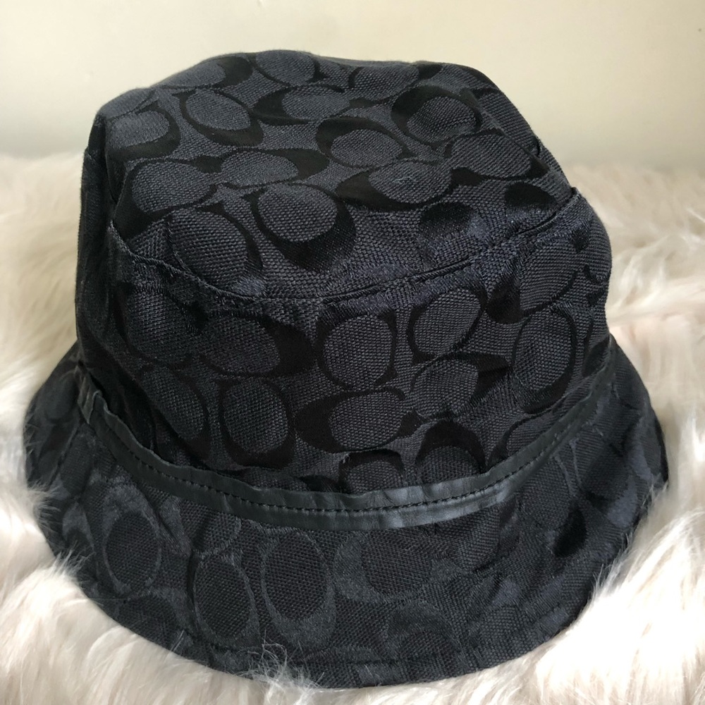 Coach Black Logo Bucket Hat